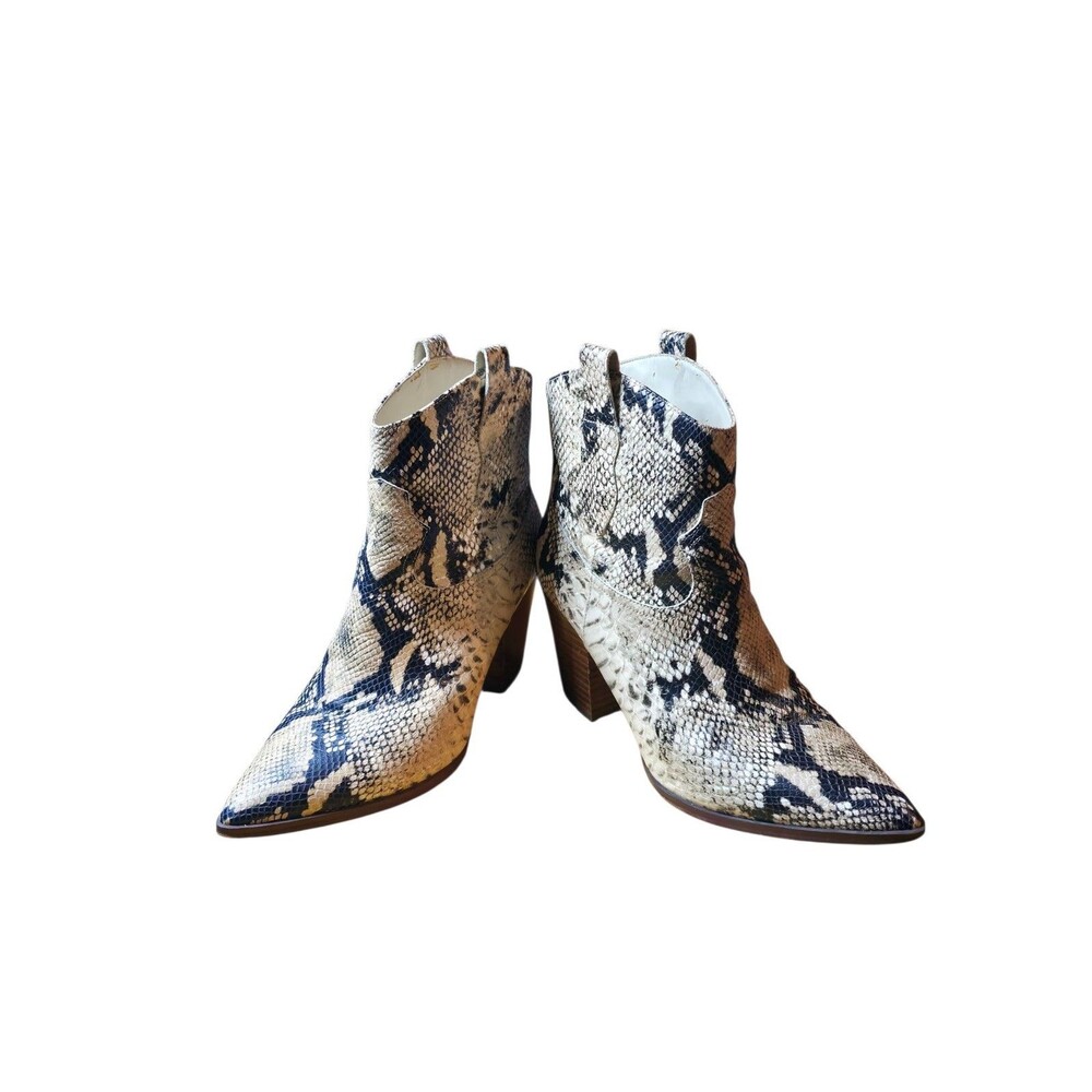 Gibson Latimer Goat Leather Snake Skin Design Women's Ankle Boots Size 9m